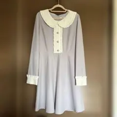 【美品】Ank Rouge グレー ミニワンピース 長袖 Mサイズ