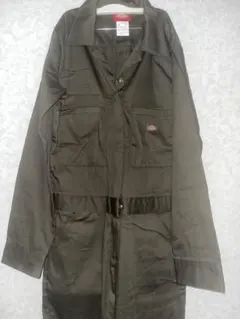 美品】ディッキーズ つなぎ 長袖 カバーオール ダークグリーン 緑 M L