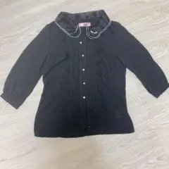 値下げ中 即購入可 美品 送料込 Ank Rouge ブラウス 黒 7分袖