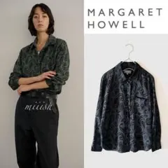 極美品 完売 マーガレットハウエル ペイズリーコットンシルクシャツ 