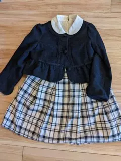組曲 クミキョク 女の子　チェック　アンサンブル　ワンピース　120 ボレロ