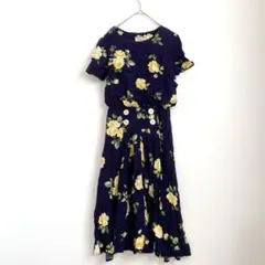 希少 90s【タルボット】花柄 ロングワンピース ペチコート付 USA製 6