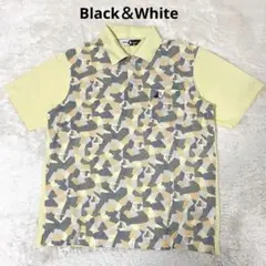 極美品 Black＆White ポロシャツ 刺繍 犬柄 イエロー L 日本製のサムネイル