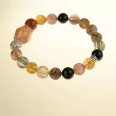 天然石ビーズブレスレット スーパーセーブン 多宝 水晶 パーワストーン