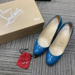 Christianlouboutinシンプルパンプス　37.5 ブルー