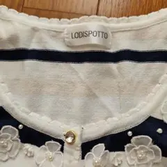 LODISPOTTO 半袖 ボーダー カーディガン ビジュー 花モチーフのサムネイル