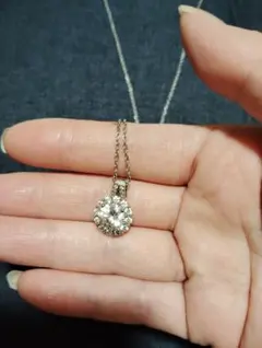 綺麗大粒2カラットモアサナイトダイヤモンドネックレス