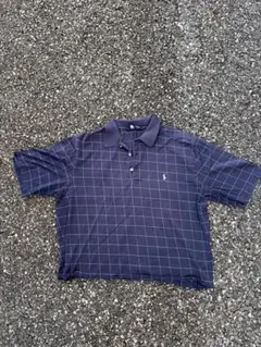 POLO RALPH LAUREN ネイビー チェック柄 ポロシャツ 半袖