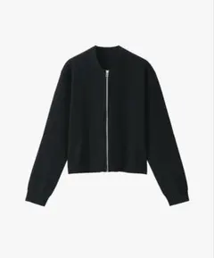 新品未使用　無印良品　婦人　洗えるミラノリブ編みブルゾン　M黒　ブラック