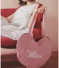 shesaidthat wego コラボ　トートバッグ　チェック　ハート
