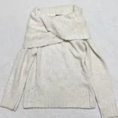 アンゴラ混✨オフショルダーニット ラメ糸 セーター Y2K 00s M