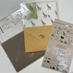 新品★おしゃれ★レターセット×②&デコシール①