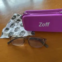Zoff ブルーライトカットメガネ ブラウン
