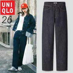 UNIQLO　ワイドフィットカーブジーンズ　ストレート　デニム　ネイビー