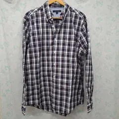 TOMYHILFIGER トミーヒルフィガーチェックシャツ 紺白 美品