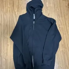 黒 ジップアップ パーカー フード付き