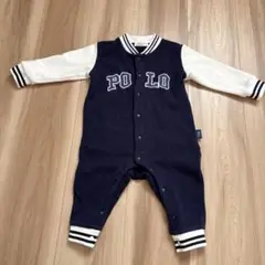 POLO ネイビー ロンパース 80