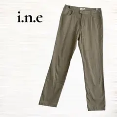 i.n.e/ストレートパンツ/綿/オリーブグレー/ストレッチ/M/km29