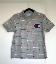 チャンピオンゴルフ⭐︎ポロシャツ　ライトグレー　総柄 Largeサイズ　Lサイズ