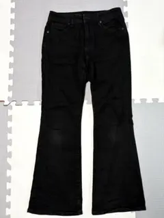 GU スリムフレアジーンズ　ブラックS