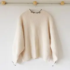 Samansa Mos2 SM2 ニット セーター 長袖 アイボリー フリル