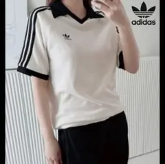 adidas ワッフル　ワッフルTシャツ　リブ編みポロシャツ Sサイズ クリーム