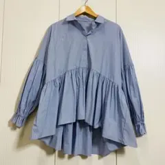 美品 26年製 今期 Mila Owen シャツ衿ギャザーチュニックブラウスのサムネイル