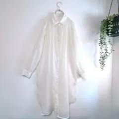 【cz9】ジーユーGU シャツ　ブラウス　透け感　レディース　ロングシャツ