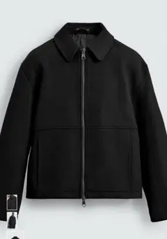 ウール混テクスチャージップアップブルゾン