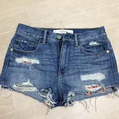 アバクロ ハイウエスト デニム ショートパンツ