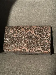 ビジューバックルサテンショルダー クラッチバッグ