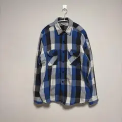 80s USA製 FIVE BROTHER ネルシャツ ブルー チェック XL