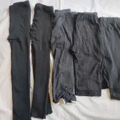 GU .ユニクロブラックドット柄スパッツ5点セット
