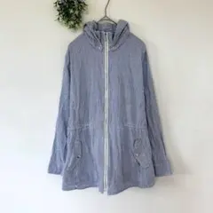TICCA 22SS フード付きプルオーバーチュニック ストライプ ブルー 