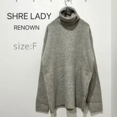 ✨超美品❤️【SURE LADY】(F)グレー/タートルネック/リブ編みセーター
