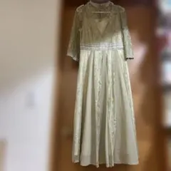 薄い緑黄　レースドレス　フォーマル　二次会　お祝い　38