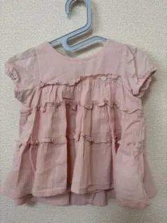 petit main フリル付きトップス 80 ピンク
