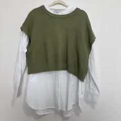 しまむら　ブラウス＆ベストセット　L