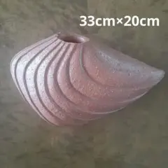 ✨【ヴィンテージ】貝殻型　陶器　壁掛け花器　33cm×20cm