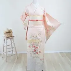 訪問着フルセット　着物　正絹　落款　右恭　ピンク　鳳凰　花　Ｃ1-2 2025年最新】正絹訪問着の人気アイテム - メルカリ