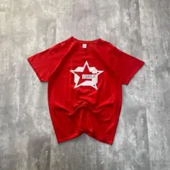 ギルダン 古着 企業系 アメリカ輸入 両面プリント Tシャツ 半袖 Lサイズ 赤