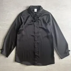 美品✨HARE ハレ サテンチャイナシャツ チャイナボタン ブラック 黒 Fのサムネイル