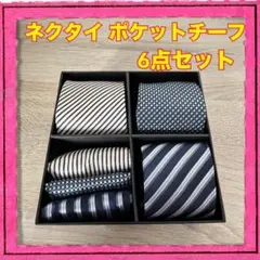ネクタイ ポケットチーフ 6点セット