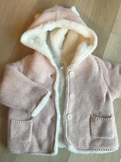 くま耳付きフードあり もこもこパーカー 6-12months