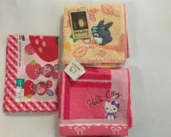 タオルハンカチ　ハンカチ　サンリオ　新品未使用　キティ　トトロ　うさはな