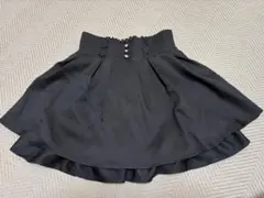 ハートボタン フレアスカート ブラック Lサイズ