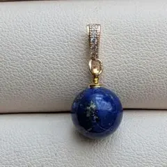 ペンダント　ネックレス　天然石　ラピスラズリ　パワーストーン 　青金石　CZ付きのサムネイル