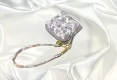 ミニBOXポーチ、ストラップ付き＊リバティラミネート
