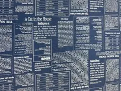 生地　英字柄　ネイビー