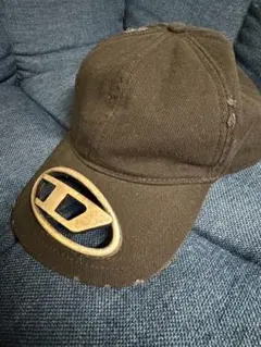 DIESEL ディーゼル メタルロゴキャップ ダメージ加工 黒